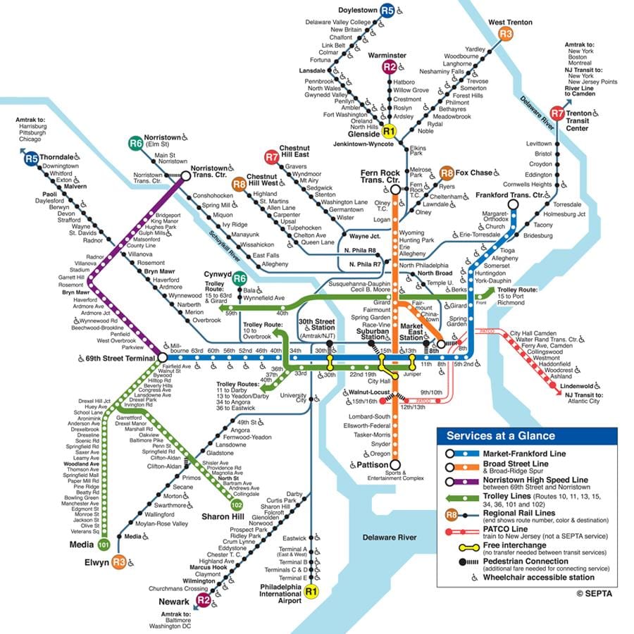 Philly পাতাল রেল ম্যাপ